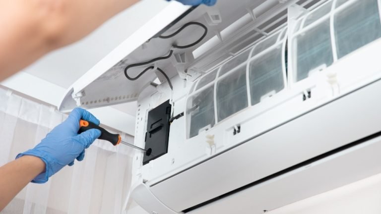 An Affordable Heating And Air technician performed an AC tuneup on a wall mounted air conditioner in Chatsworth.