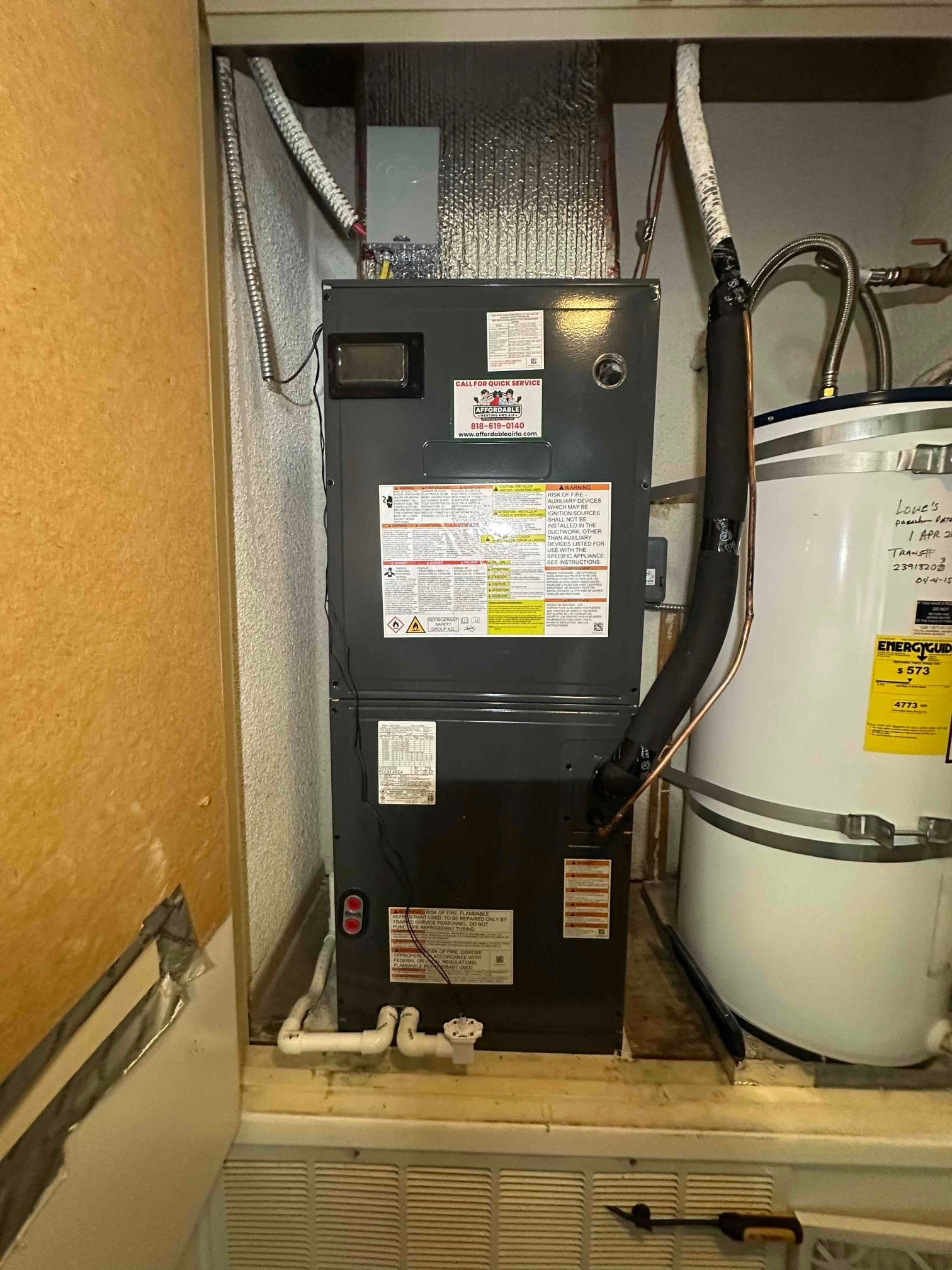New heating system and air handler installation in Northridge, CA