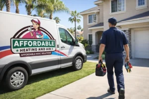 Trustworthy HVAC contractor Los Angeles tech arrives with a stocked van in Southern California – how to choose an HVAC contractor example.