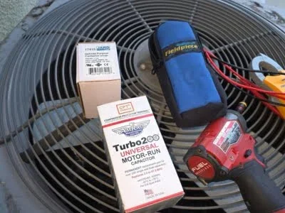 AC capacitor replacement and tune-up service completed in Van Nuys CA.