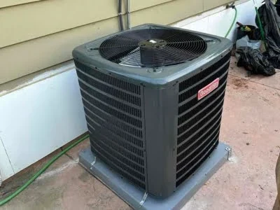Residential AC condenser replacement installation in Northridge CA.
