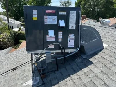 New rooftop HVAC package unit installation completed in Valley Village California.