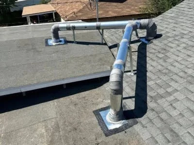 Commercial rooftop package HVAC unit installation completed in Porter Ranch CA.