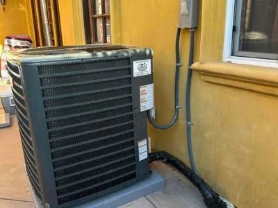 HVAC outdoor unit replacement project completed in Winnetka California.